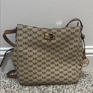 Michael Kors Brown Crossbody Bag with Monogram Print